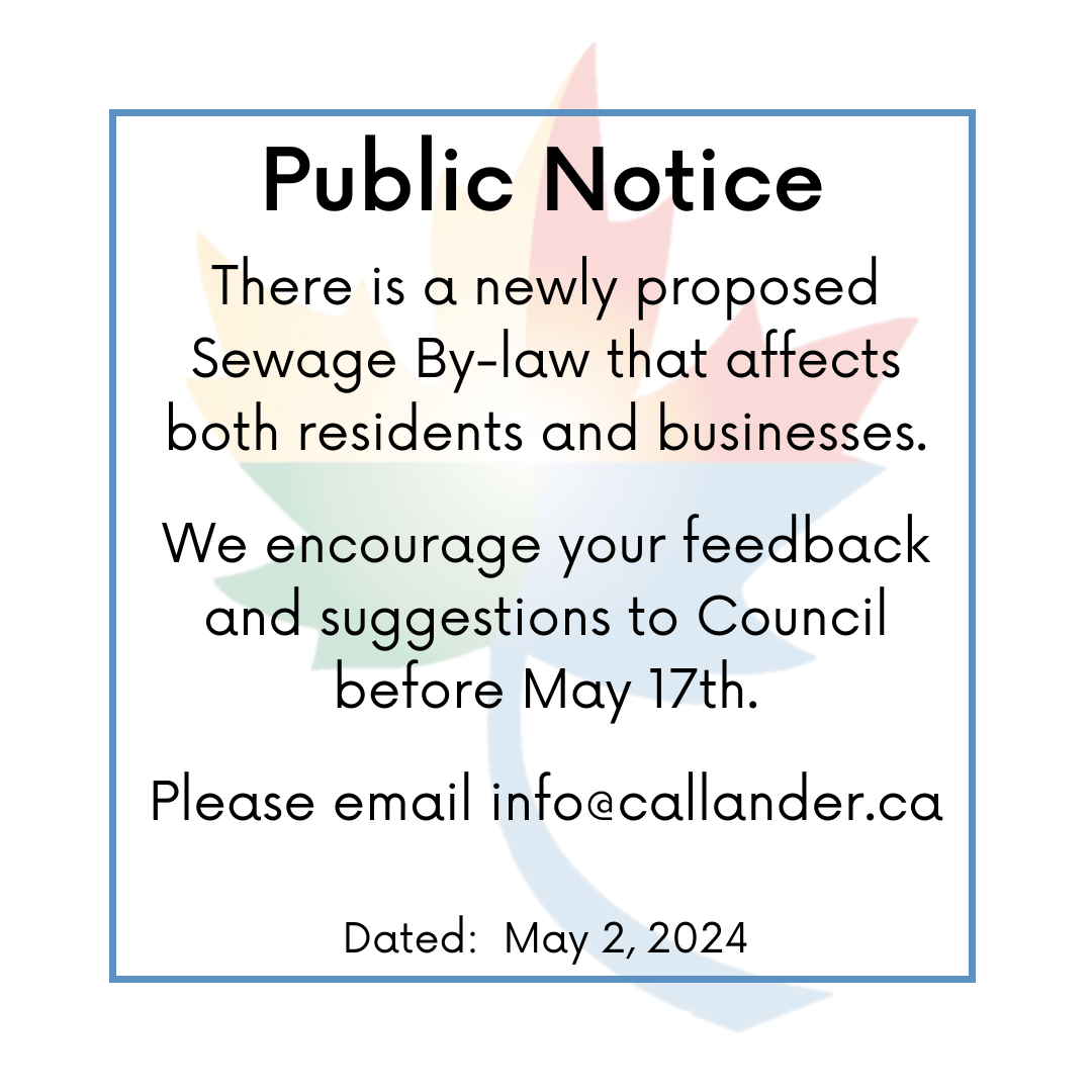 Public Notice: Sewer By-law